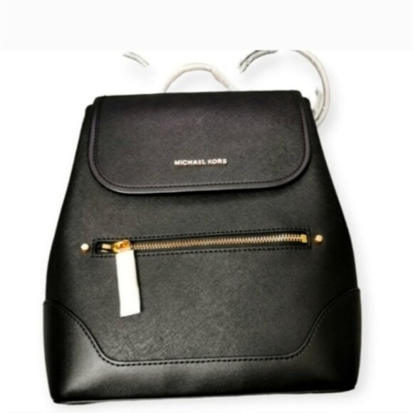 Michael Kors Handbags - NWT Michael Kors Black Saffiano Leather Tech Friendly Backpack